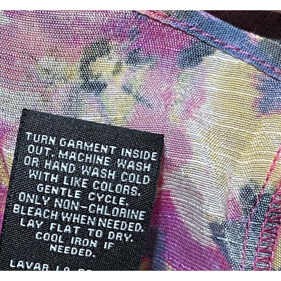 New Zac & Rachel Floral Blouse Size 1X Lilac Rose Button Front Long Sleeve - Picture 8 of 8